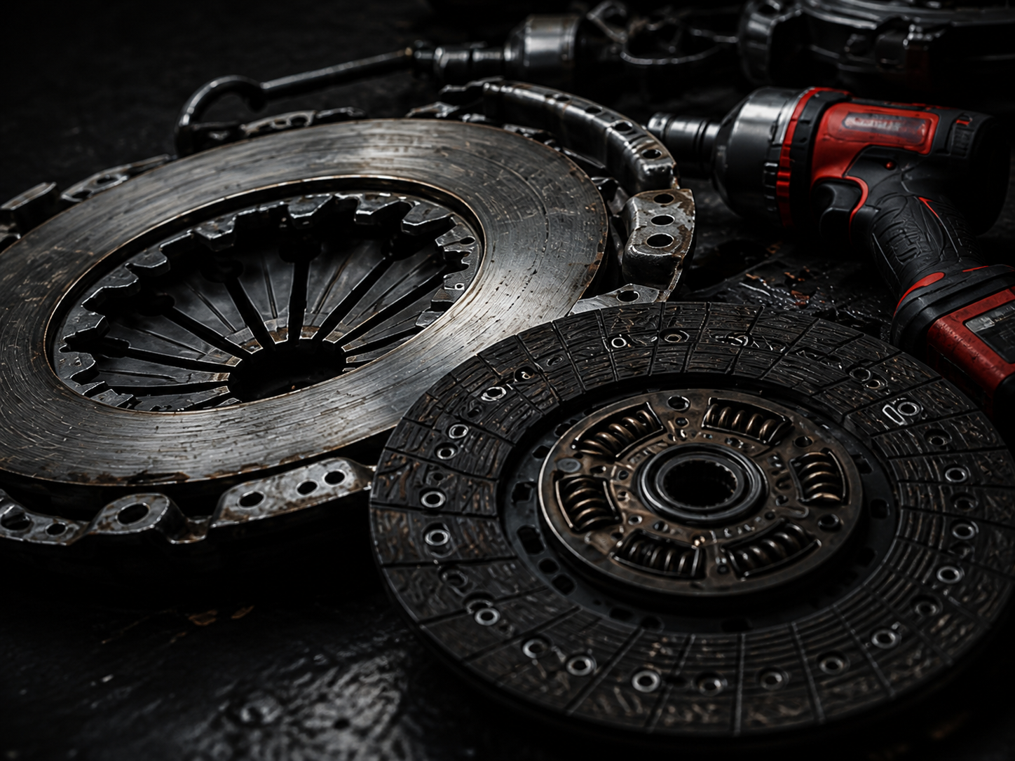 Clutch pressure plate, friction disc and professional tools